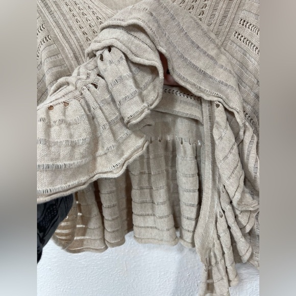 Anthropologie Yellow Bird Carolina Poncho Top Linen Blend Boho Small Flowy - Picture 7 of 12